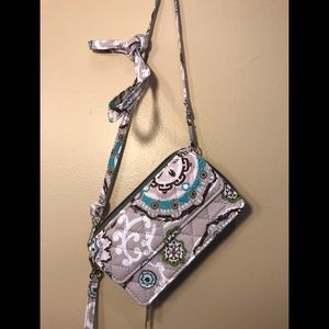 New canvas crossbody wallet bag gray garden NGIL